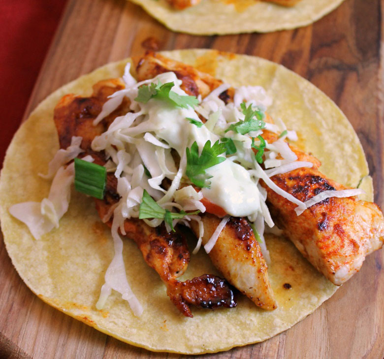 tacos de pollo crema