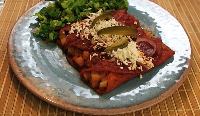 Enchiladas con papas
