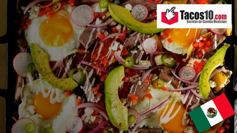 Chilaquiles con huevo y arrachera