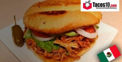 Torta de carnitas de puerco