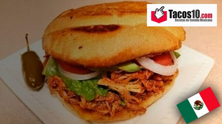 Torta de carnitas de puerco