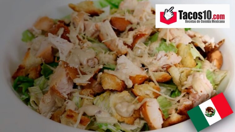 Pollo con ensalada cesar