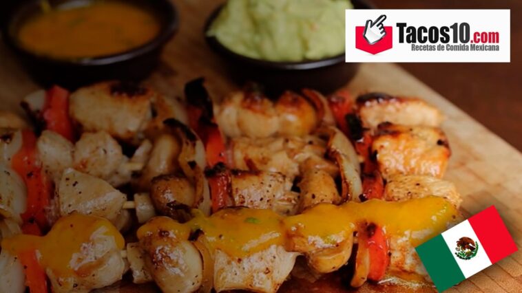 Brocheta de pollo a la plancha