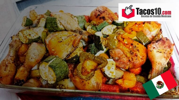 Pollo al horno con verduras